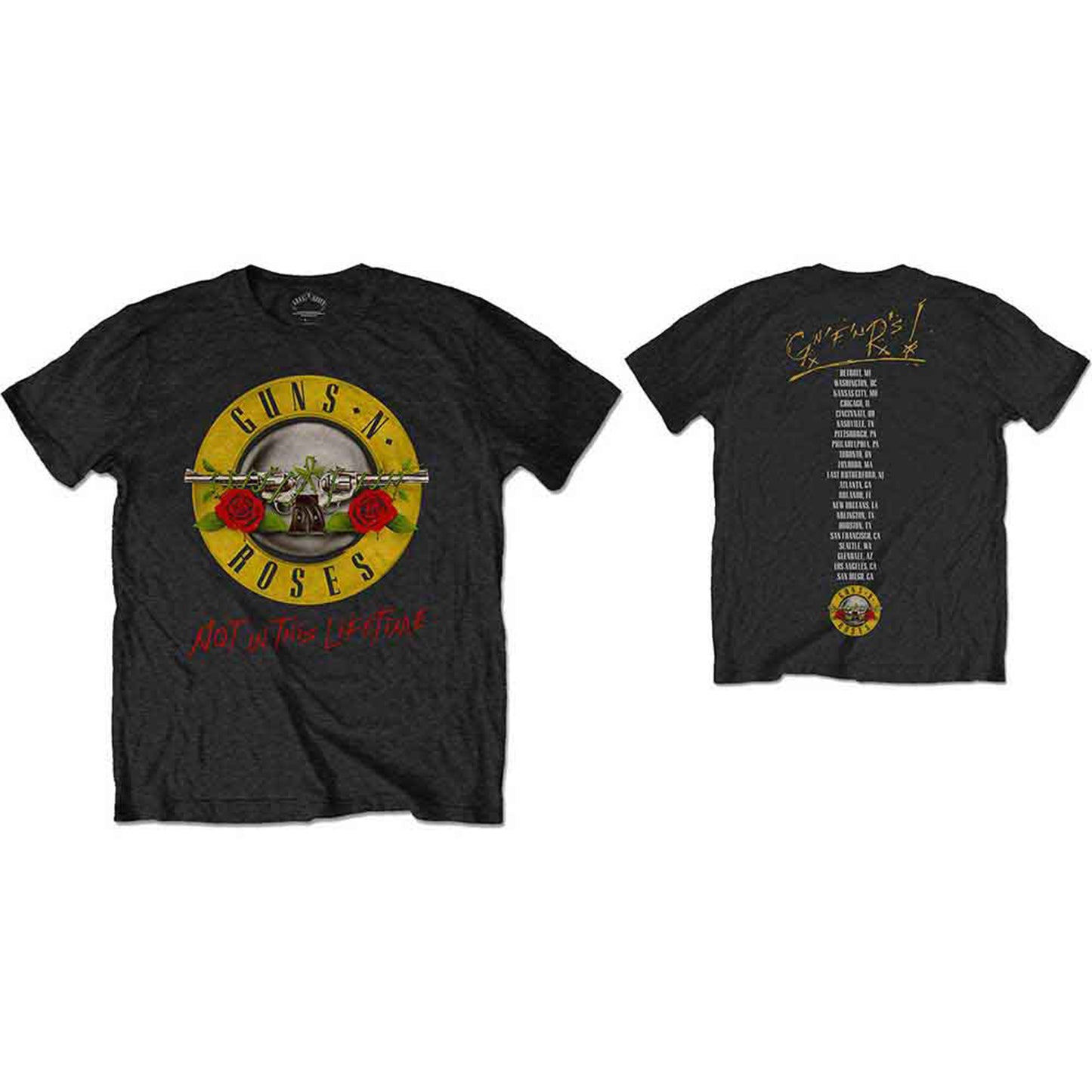 GUNS N ROSES - NOT IN THIS LIFETIME TOUR - T-Shirt Black (Back Print)