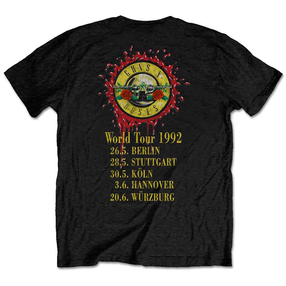 GUNS N ROSES - USE YOUR ILLUSION WORLD TOUR - T-Shirt Black (Back Print)
