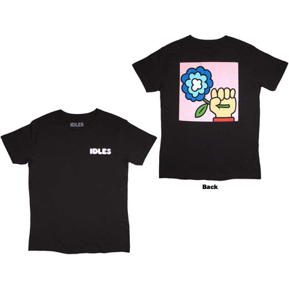 IDLES - CARTOON FLOWER - T-Shirt Black (Back Print)