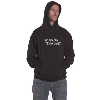 IRON MAIDEN - NUMBER OF THE BEAST ONE COLOUR - Pullover Hoodie Black (Back Print)