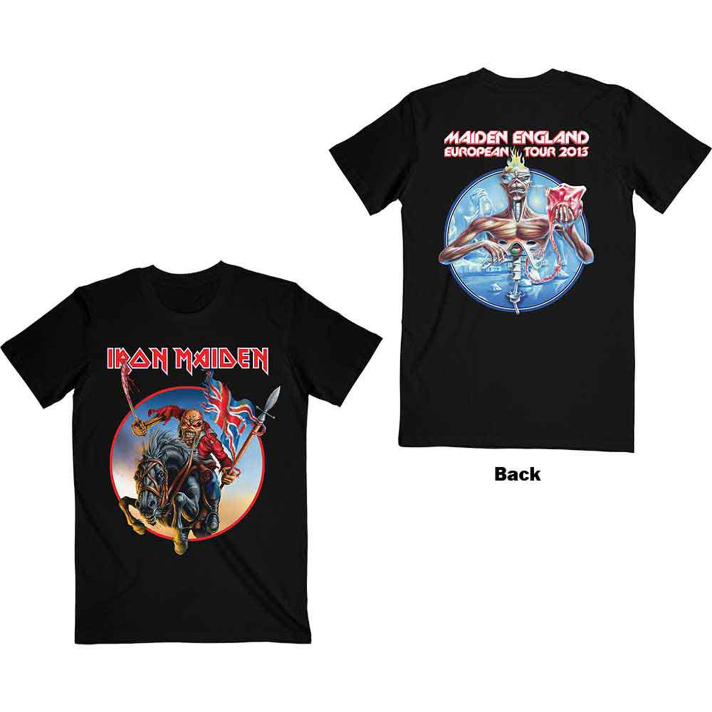 IRON MAIDEN - EURO TOUR - T-Shirt Black (Back Print)