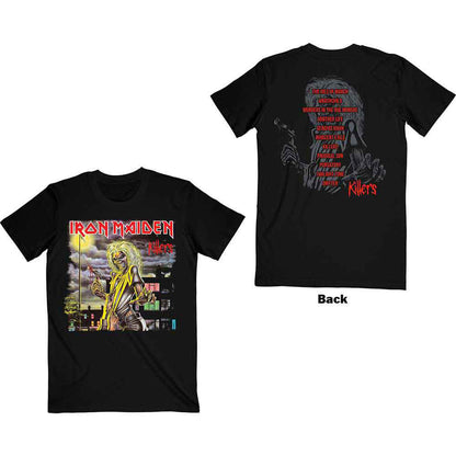 IRON MAIDEN - KILLERS V.2. ALBUM TRACK LIST - T-Shirt Black (Back Print)