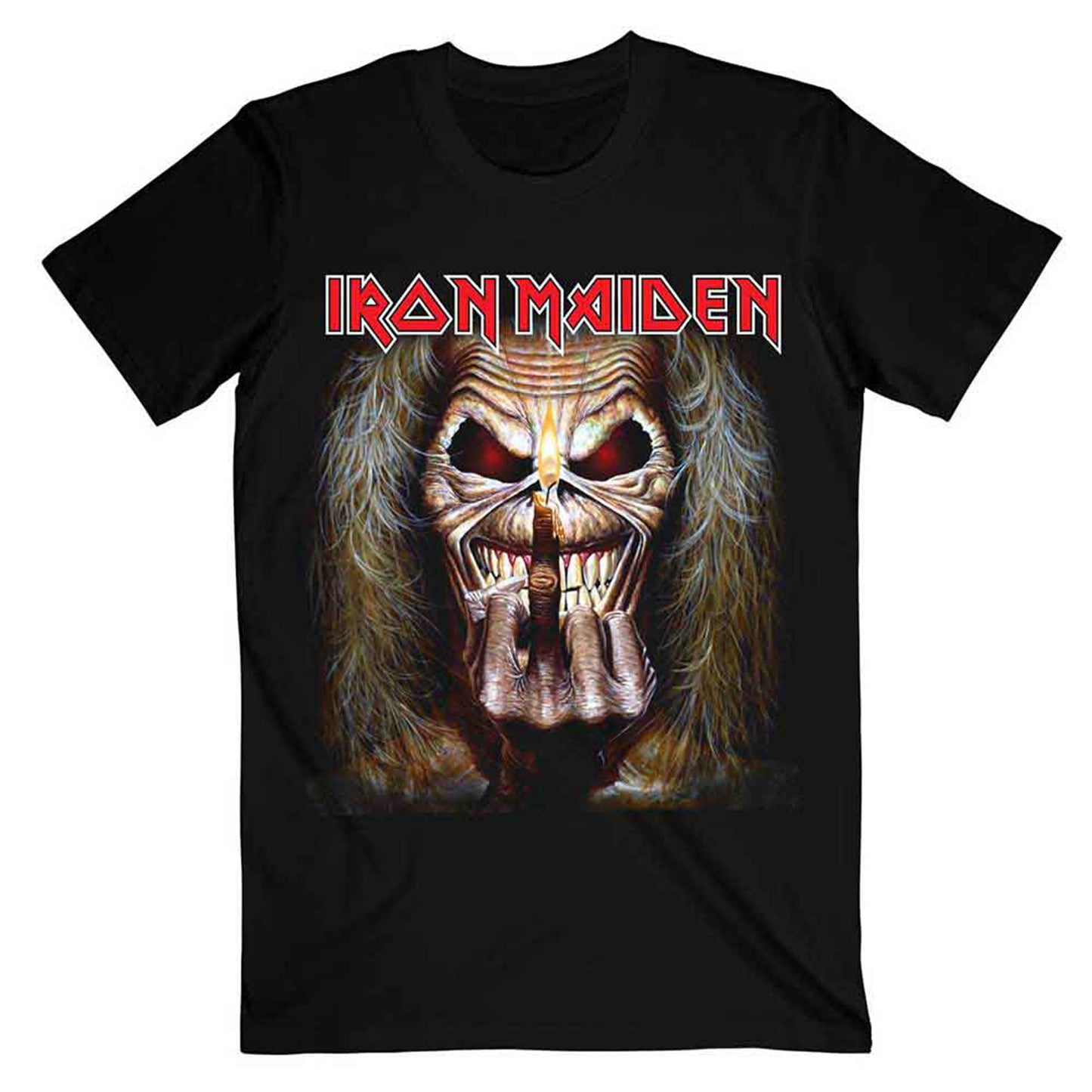 IRON MAIDEN - EDDIE CANDLE FINGER - T-shirt noir