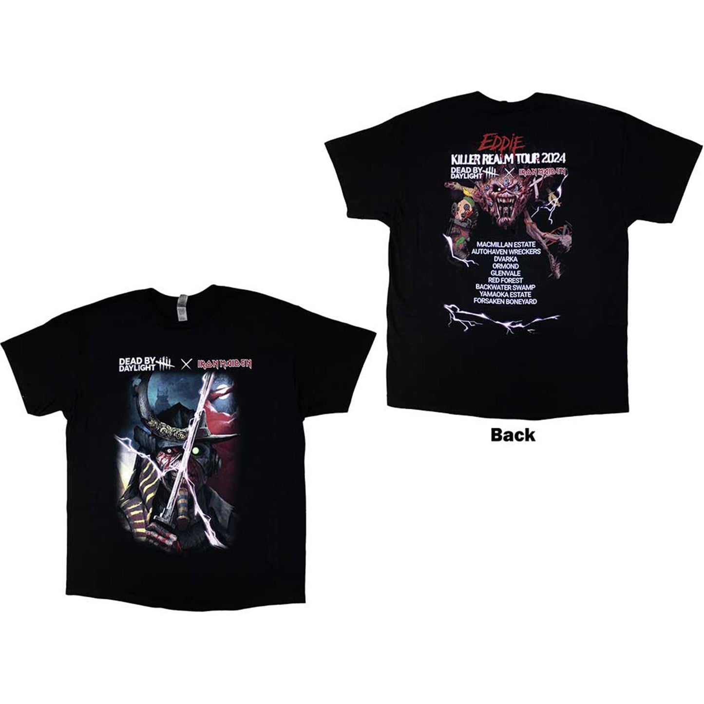 IRON MAIDEN - DEAD BY DAYLIGHT KILLER REALM - T-Shirt Black (Back Print)