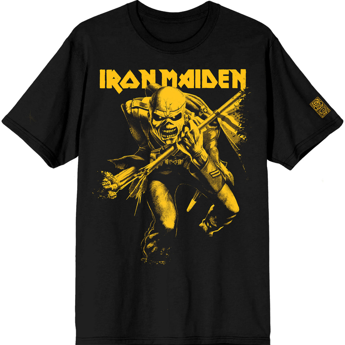 IRON MAIDEN - 50 TROOPER CROP YELLOW - T-Shirt Black (Sleeve Print)