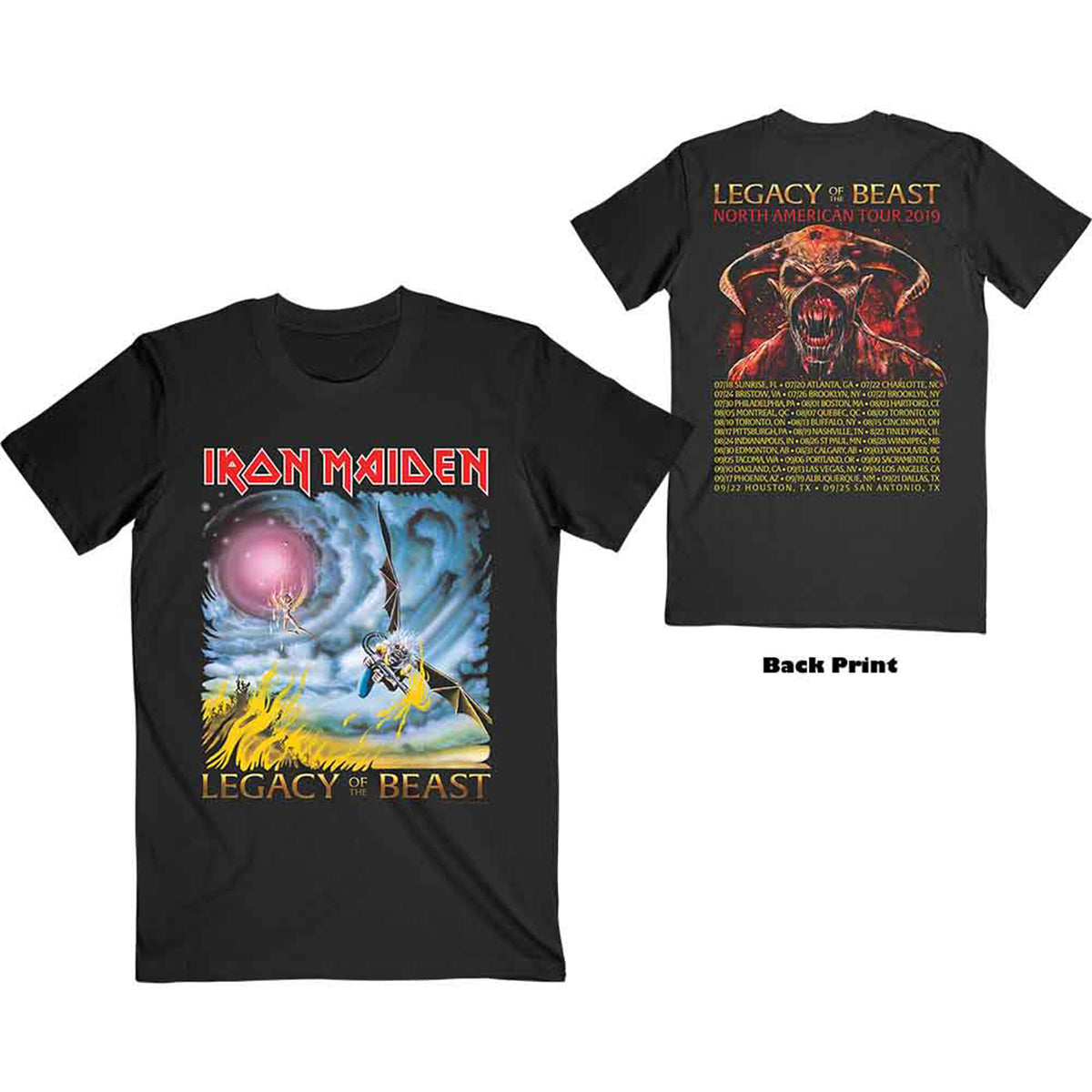 IRON MAIDEN - THE FLIGHT OF ICARUS - T-Shirt Black (Back Print)