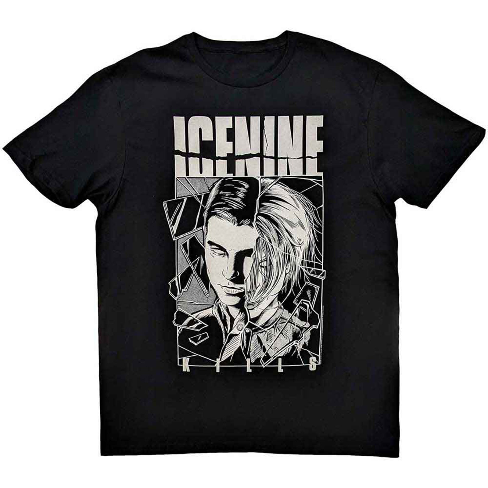ICE NINE KILLS - SHOWER SCENE SPLIT FACE - T-Shirt Black