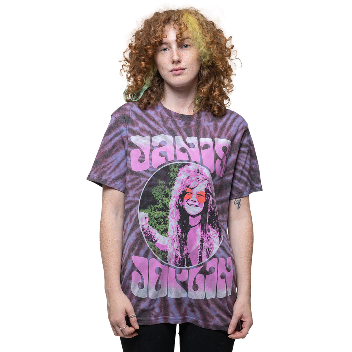 JANIS JOPLIN - PINK SHADES - T-Shirt Purple (Wash Collection)