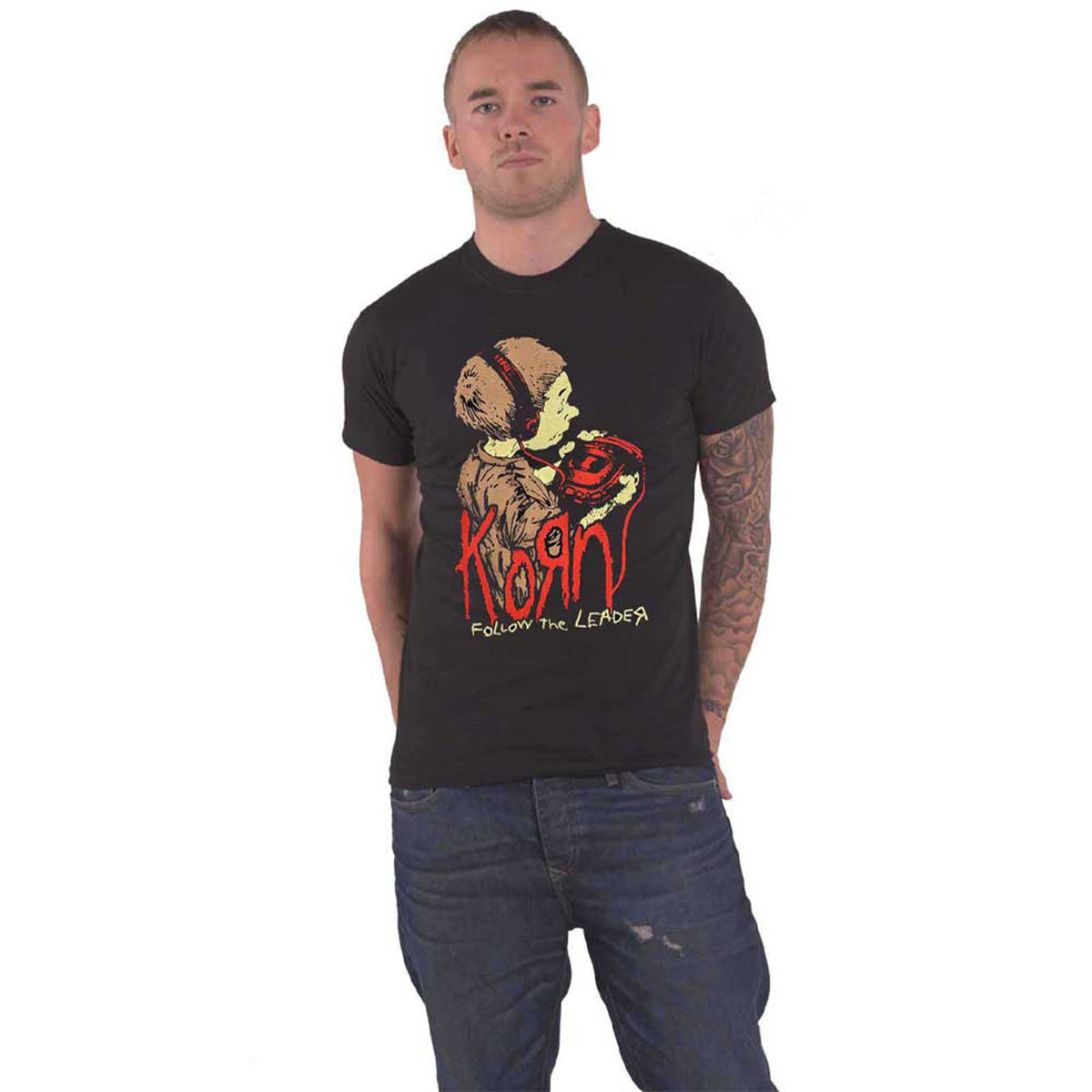 KORN - FOLLOW THE LEADER - T-Shirt Black (Back Print)