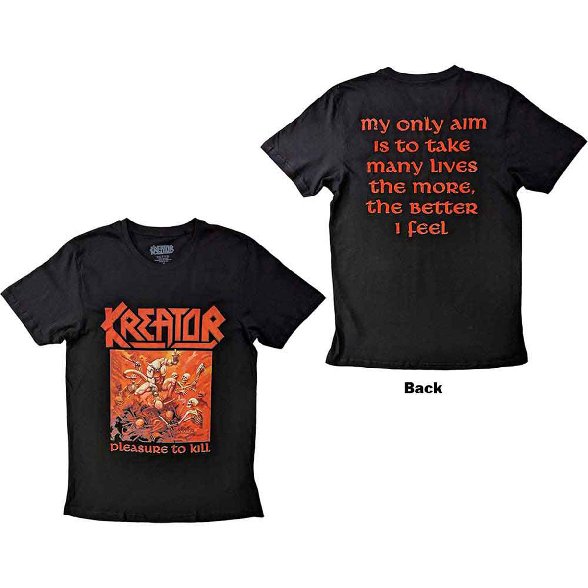 KREATOR - PLEASURE TO KILL - T-Shirt Black (Back Print)