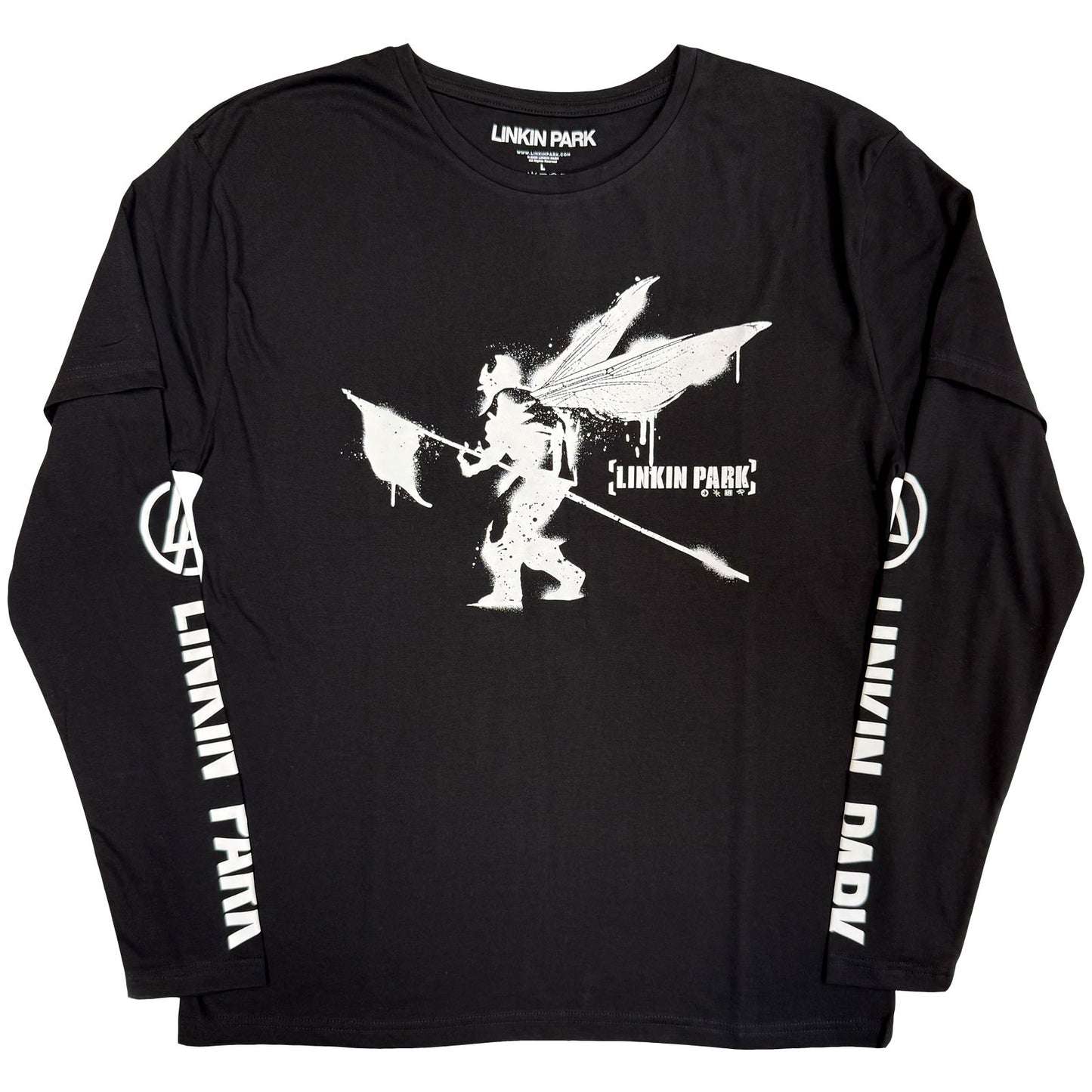 LINKIN PARK - STREET SOLDIER - Layered Long Sleeve T-Shirt Black (Sleeve Print)