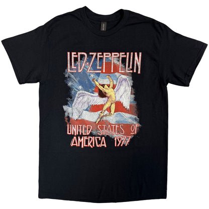 LED ZEPPELIN - STARS N' STRIPES USA '77. - T-Shirt Black