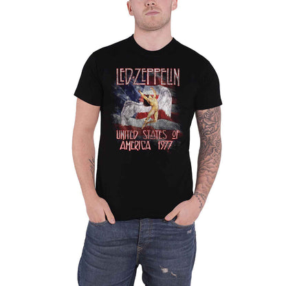 LED ZEPPELIN - STARS N' STRIPES USA '77. - T-Shirt Black