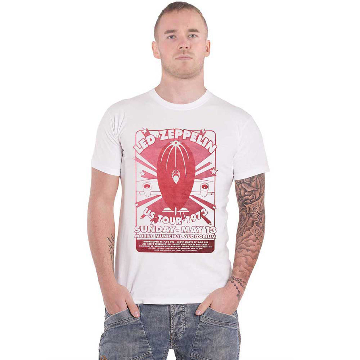 LED ZEPPELIN - MOBILE MUNICIPAL - T-Shirt White