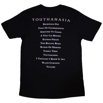 MEGADETH - YOUTHANASIA TRACKLIST - T-Shirt Black (Back Print)