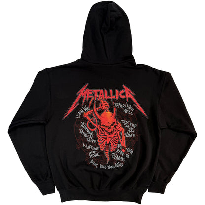 METALLICA - SKULL SCREAMING RED - Pullover Hoodie Black (Back Print)