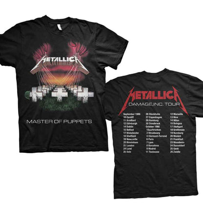 METALLICA - MASTER OF PUPPETS EUROPEAN TOUR '86. - T-Shirt Black (Back Print)