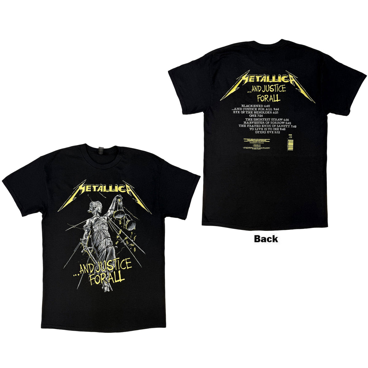METALLICA - AND JUSTICE FOR ALL TRACKS - T-Shirt Black (Back Print)