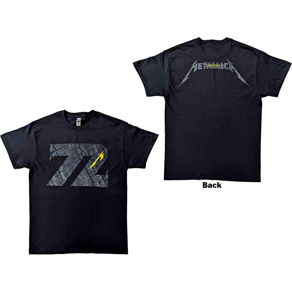 METALLICA - 72 SEASONS CHARRED LOGO - T-Shirt Black (Back Print)