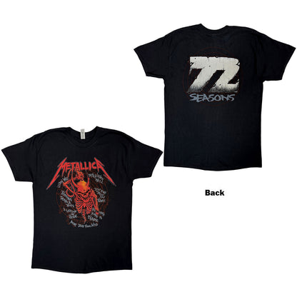 METALLICA - SKULL SCREAMING RED 72 SEASONS - T-Shirt Black (Back Print)