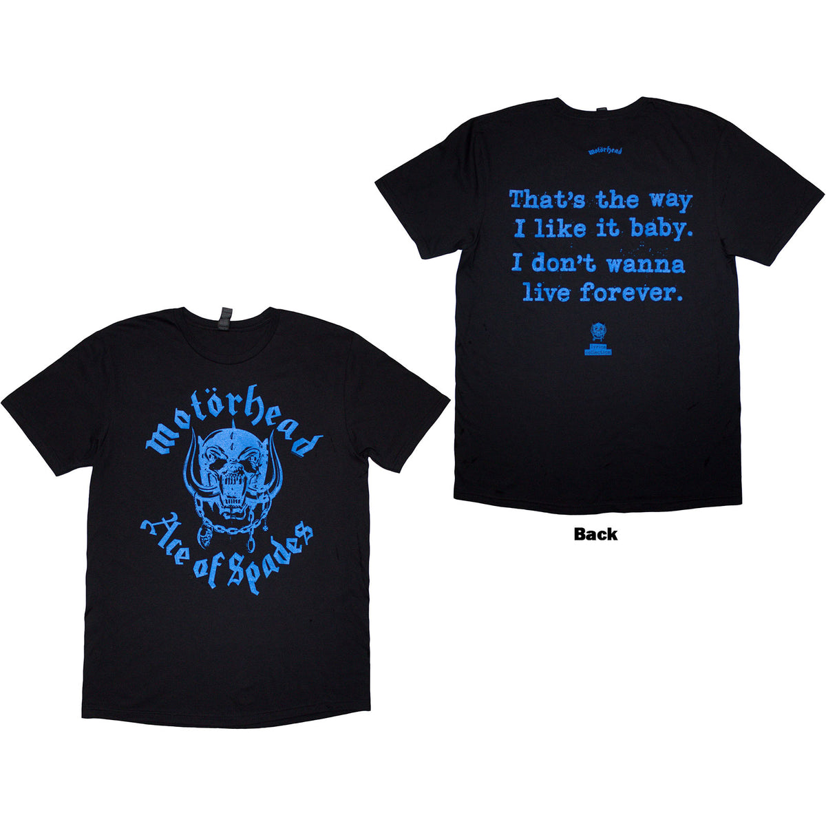 MOTORHEAD - ACE OF SPADES LYRIC - T-Shirt Black (Back Print)