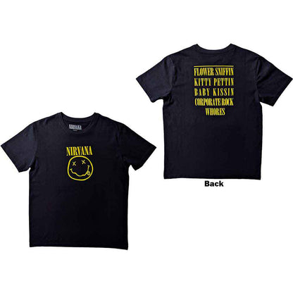 NIRVANA - FLOWER SNIFFIN - T-Shirt Black (Back Print)