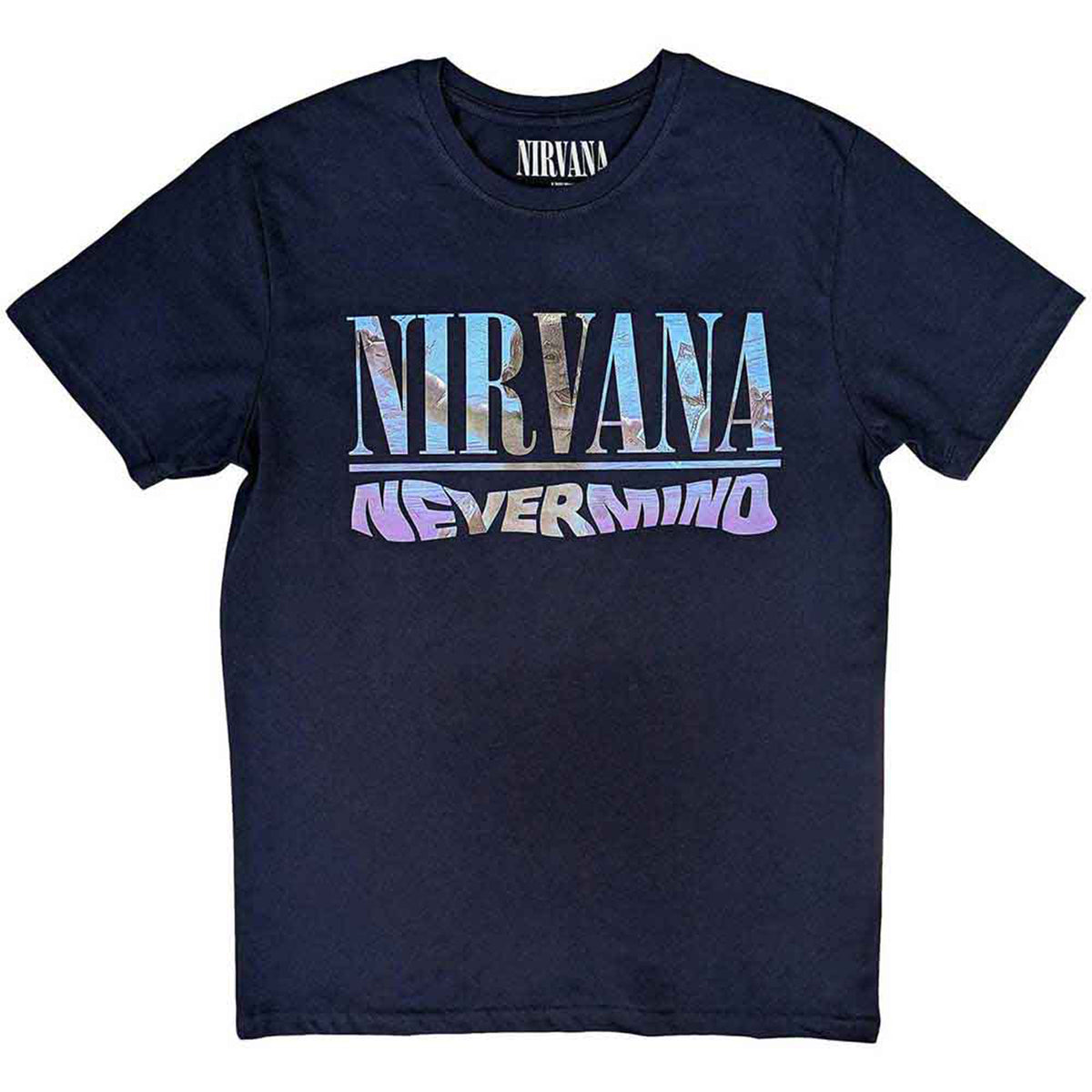 NIRVANA - NEVERMIND - T-Shirt Blue (Back Print)