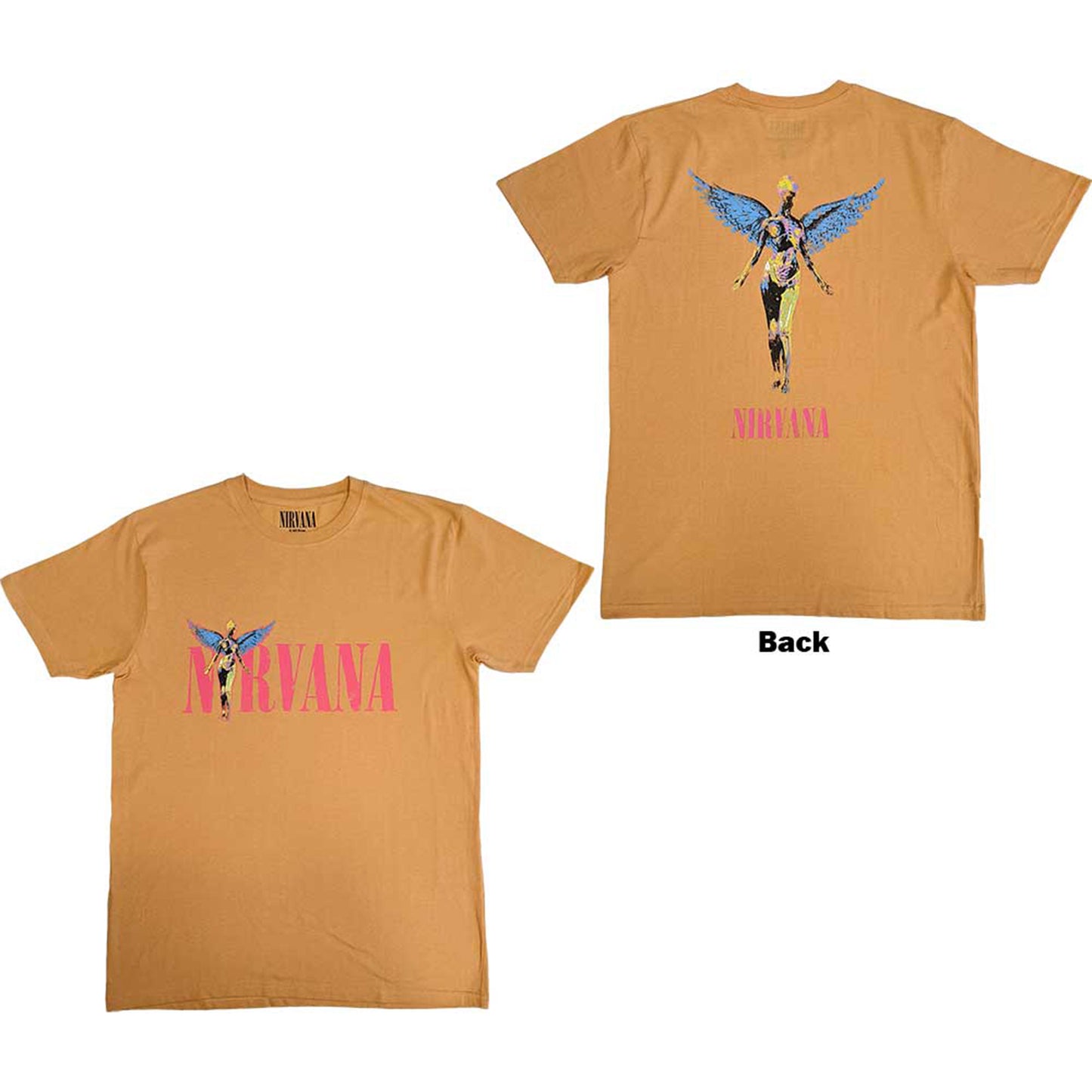 NIRVANA - IN UTERO ANGEL - T-Shirt Orange (Back Print)