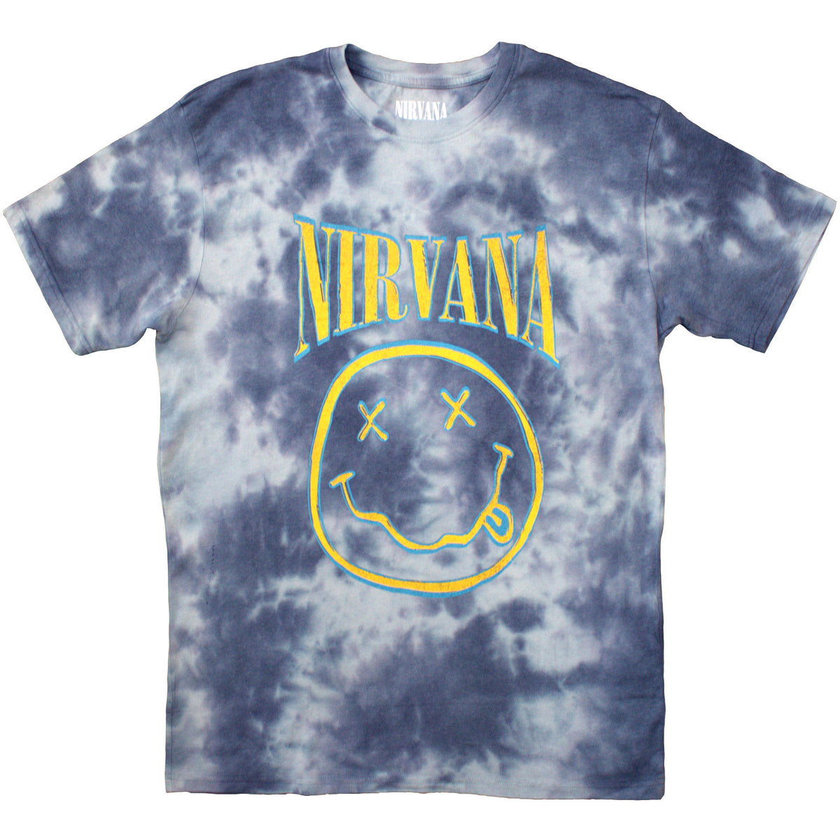 NIRVANA - HAPPY FACE BLUE STROKE - T-Shirt Blue (Wash Collection)