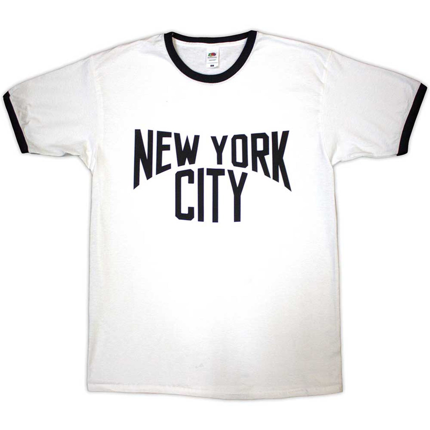 NEW YORK CITY - TEXT LOGO - Ringer T-Shirt White