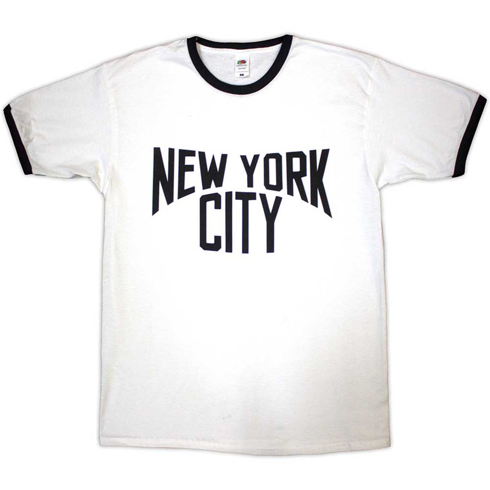 NEW YORK CITY - TEXT LOGO - Ringer T-Shirt White