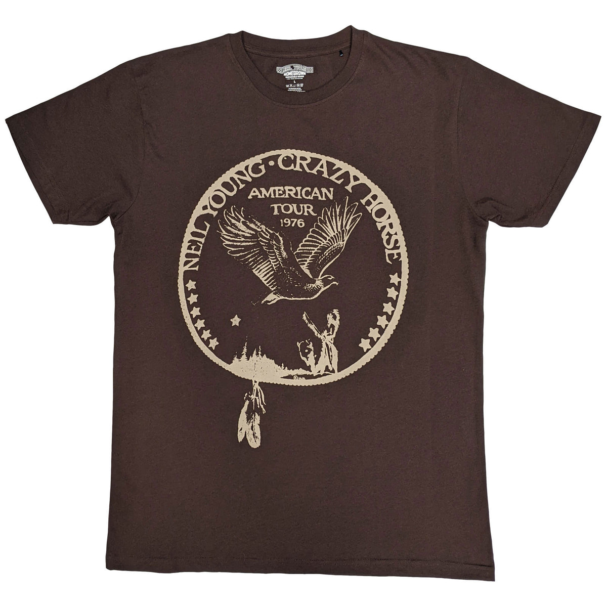 NEIL YOUNG - TOUR '76 SEAL - T-Shirt Brown