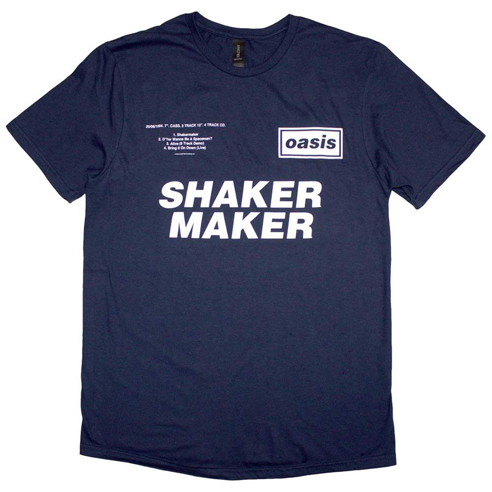 OASIS - SHAKERMAKER TRACK LISTING - T-Shirt Blue