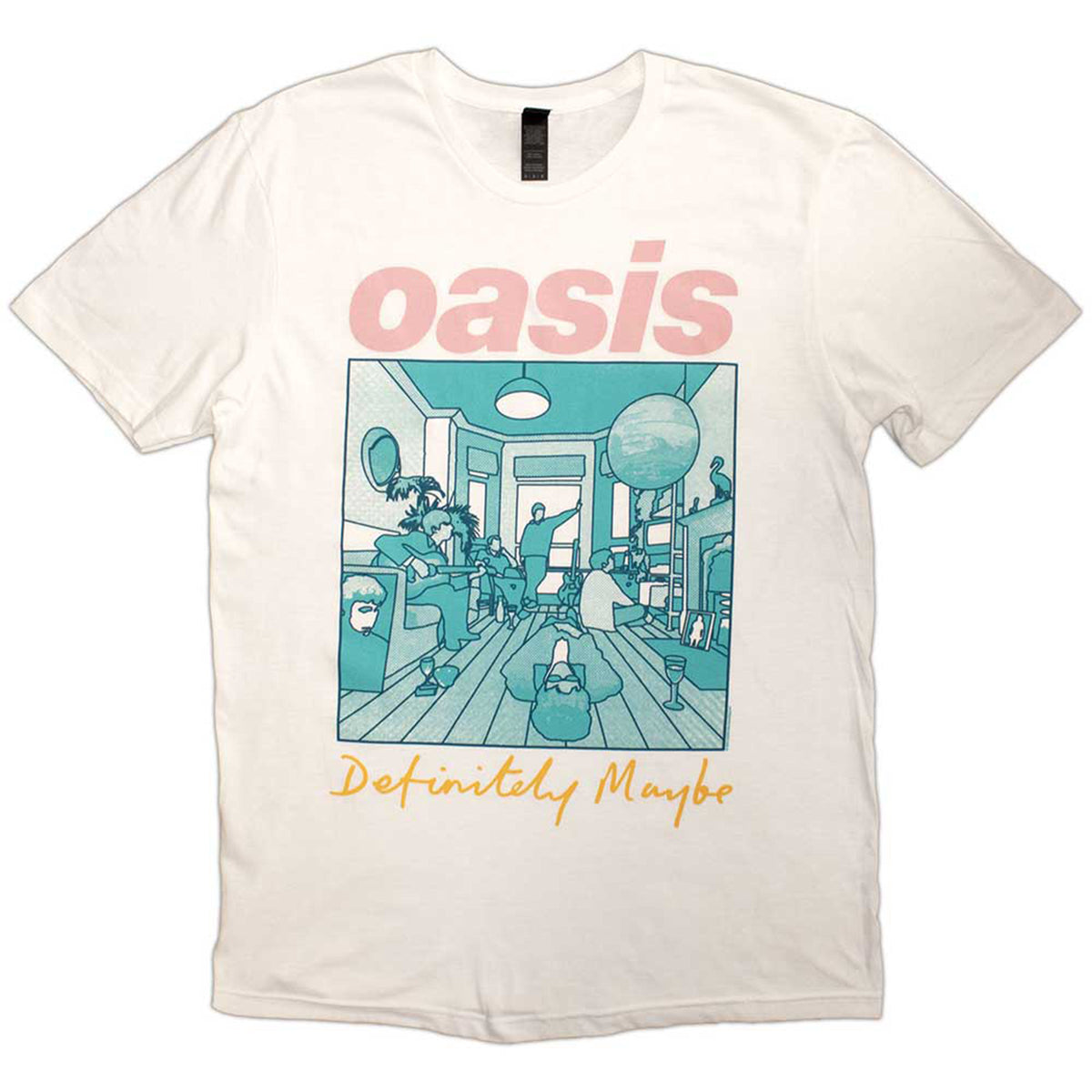OASIS - DEFINITELY MAYBE ILLUSTRATION COLOUR - T-Shirt White