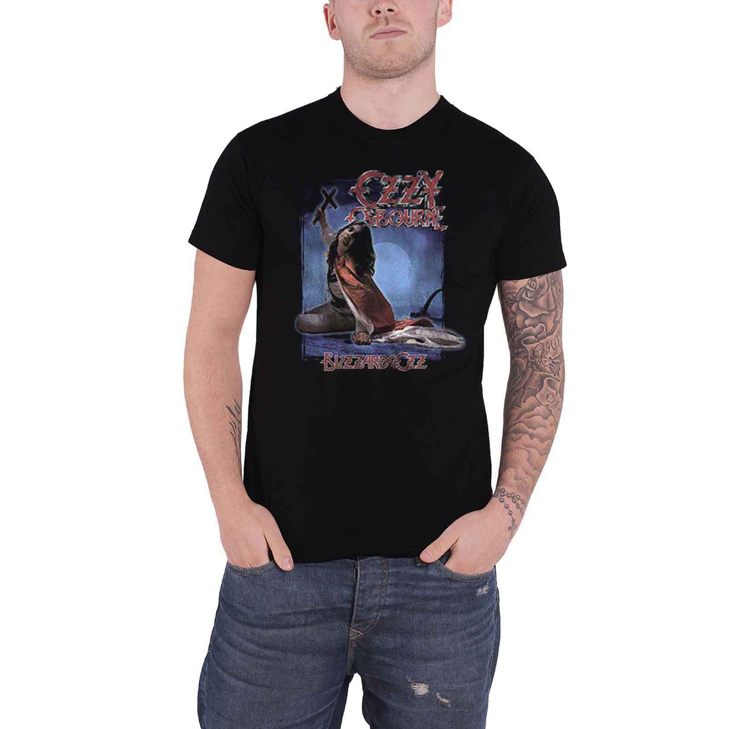 OZZY OSBOURNE - BLIZZARD OF OZZ TRACK LIST - T-Shirt Black (Back Print)