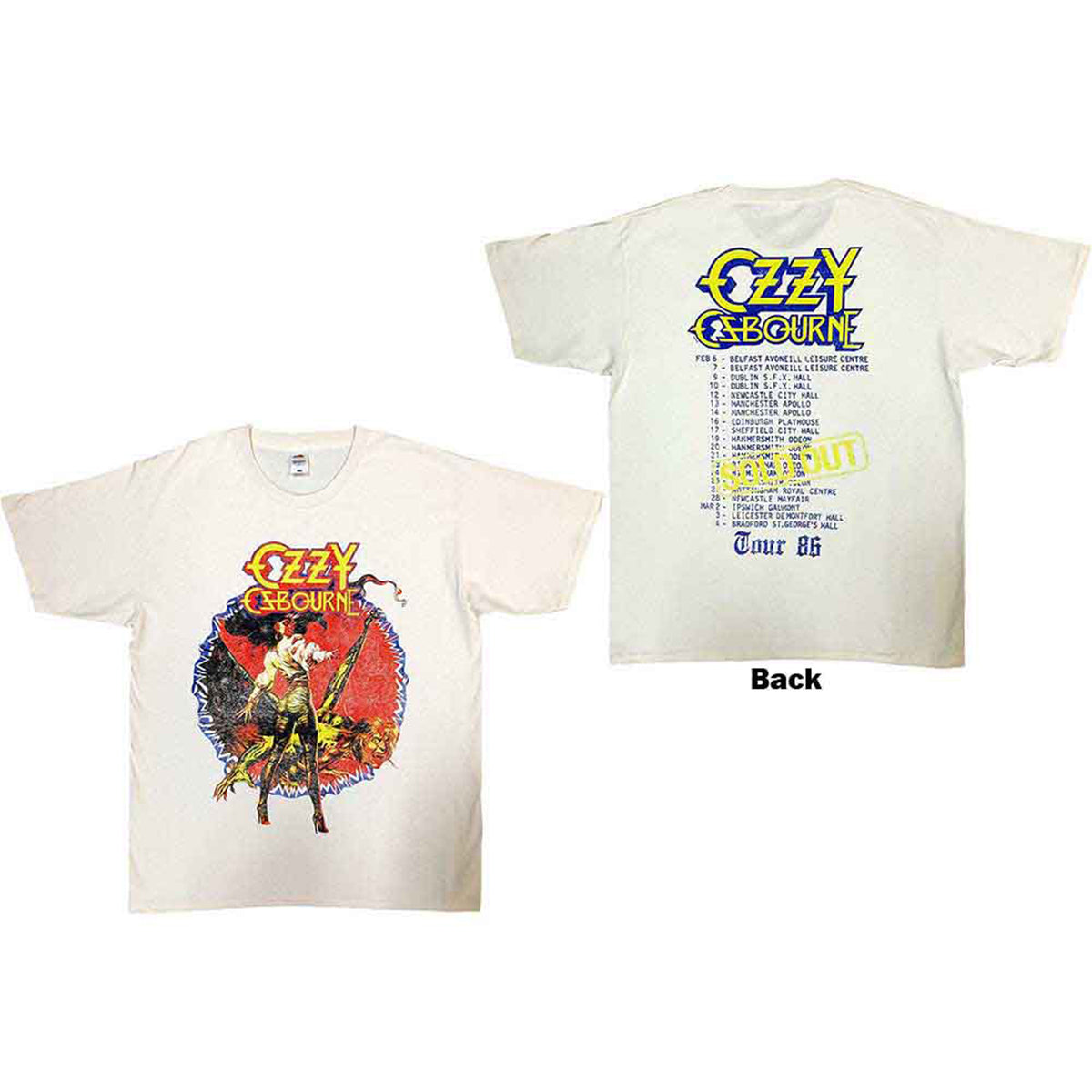 OZZY OSBOURNE - THE ULTIMATE SIN TOUR '86 - T-Shirt Neutral (Back Print)