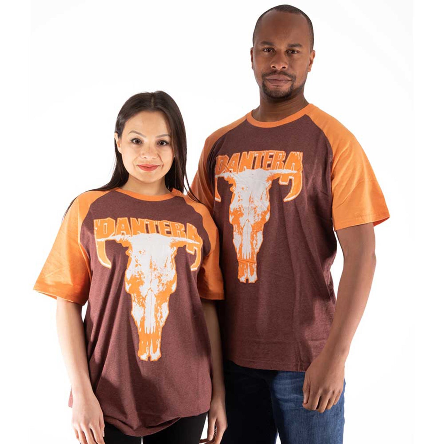 PANTERA - SKULL - Raglan T-Shirt Brown