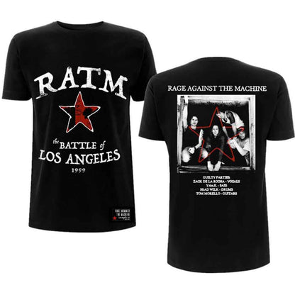 RAGE AGAINST THE MACHINE - BATTLE STAR - T-Shirt Black (Back Print)