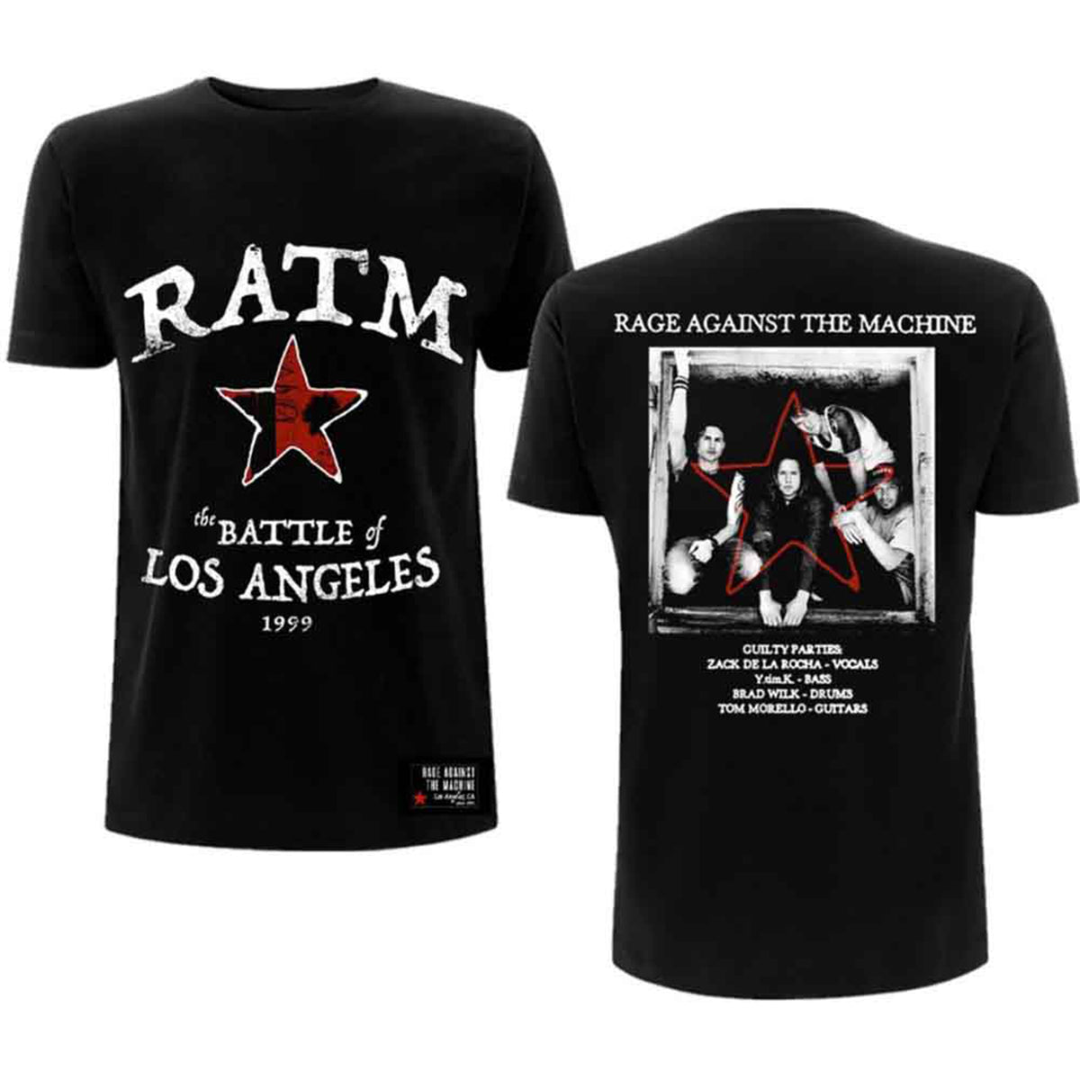RAGE AGAINST THE MACHINE - BATTLE STAR - T-Shirt Black (Back Print)