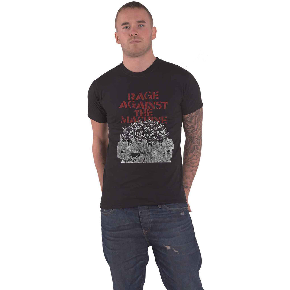 RAGE AGAINST THE MACHINE - CROWD MASKS - T-Shirt Black