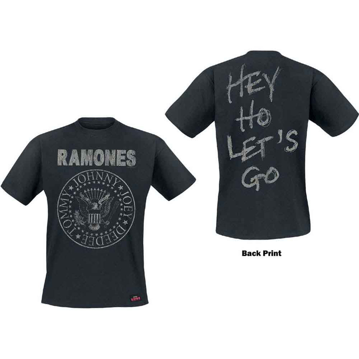 RAMONES - SEAL HEY HO - T-Shirt Black (Back Print)