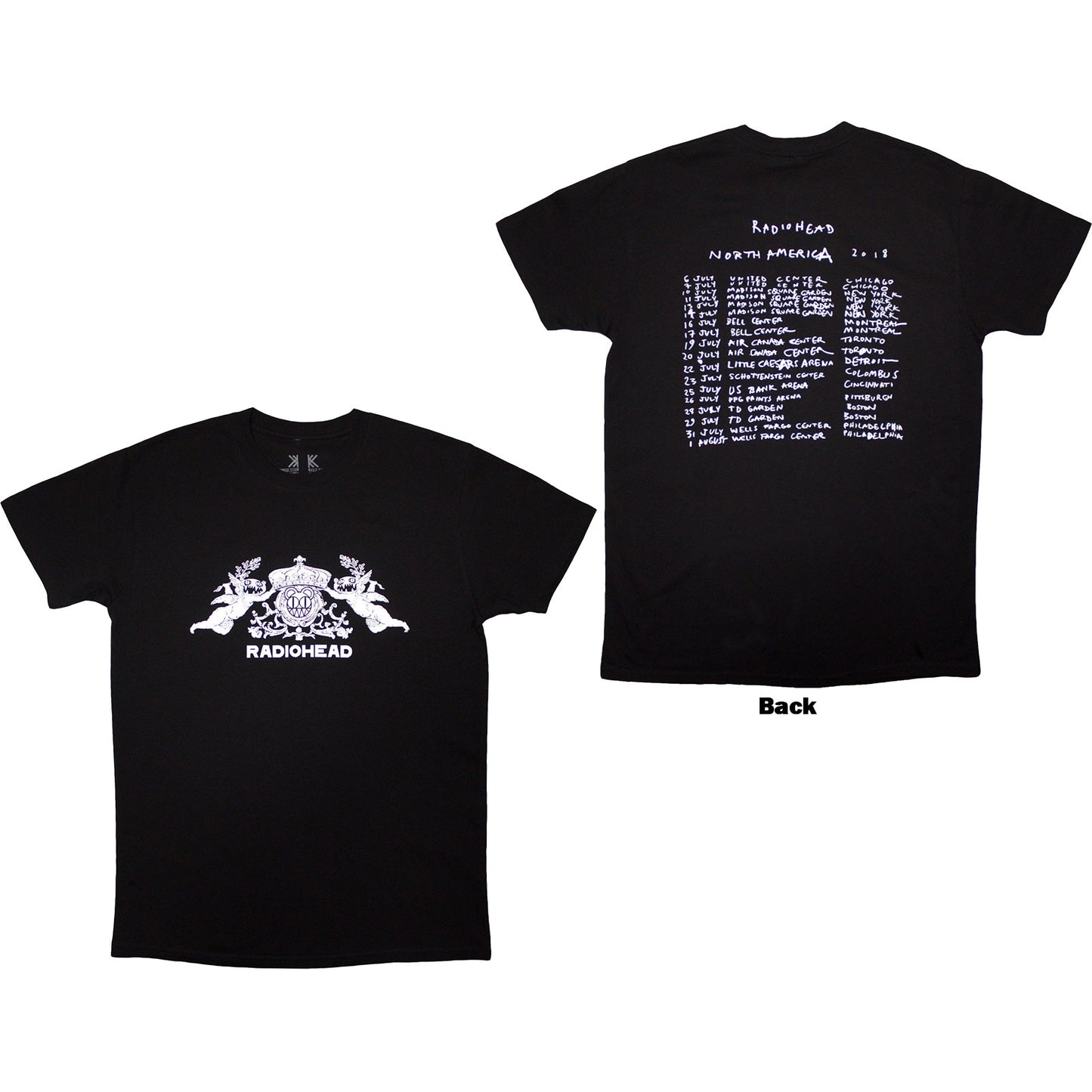 RADIOHEAD - BEARHEAD CREST - Organic T-Shirt Black (Back Print)