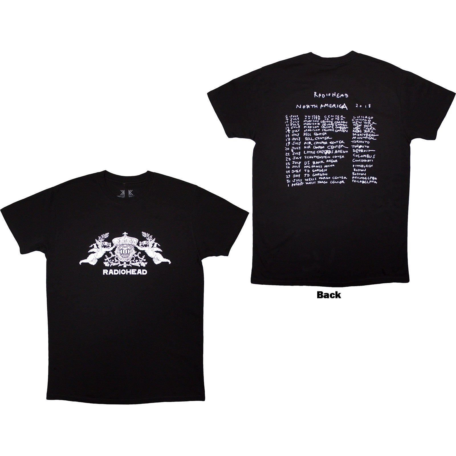 RADIOHEAD - BEARHEAD CREST - Organic T-Shirt Black (Back Print)