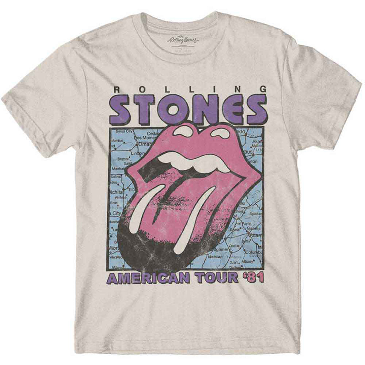 THE ROLLING STONES - AMERICAN TOUR MAP - T-Shirt Neutral