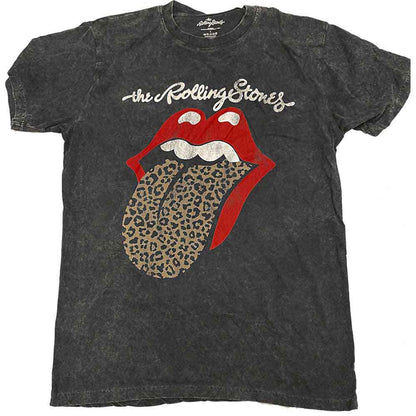 ROLLING STONES, THE - LEOPARD TONGUE - T-Shirt Black (Wash Collection)