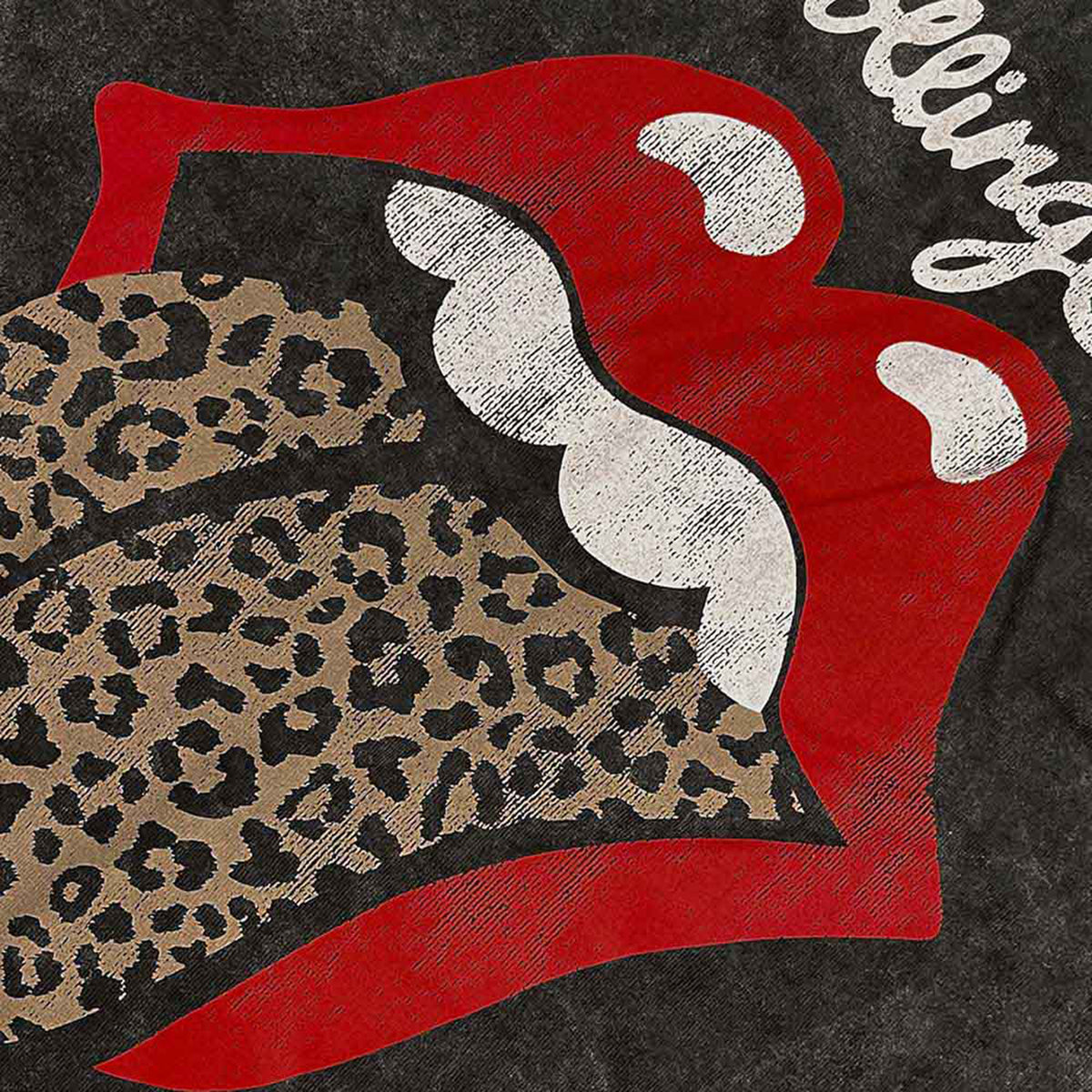 ROLLING STONES, THE - LEOPARD TONGUE - T-Shirt Black (Wash Collection)