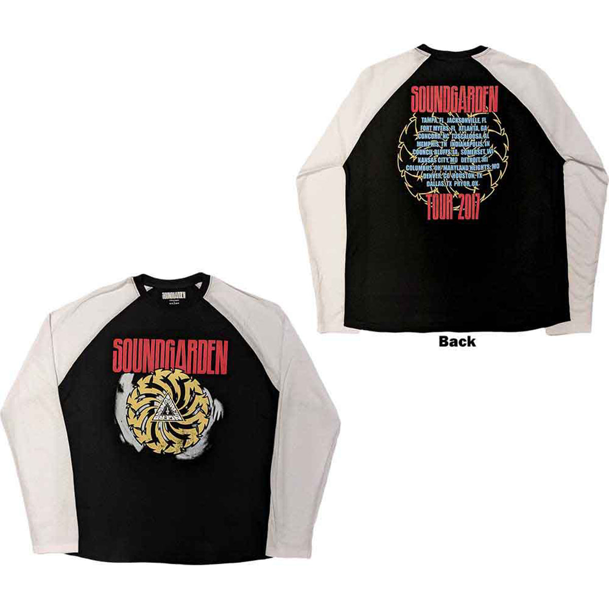 SOUNDGARDEN - TOUR 2017 - Raglan T-Shirt Multicolour (Back Print)