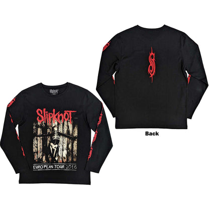 SLIPKNOT - SKELETON FLAG - Long Sleeve T-Shirt Black (Back & Sleeve Print)