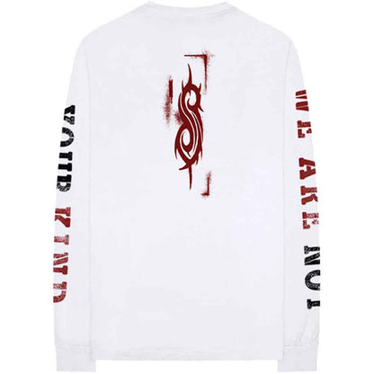 SLIPKNOT - SHROUDED GROUP - Long Sleeve T-Shirt White (Back & Sleeve Print)