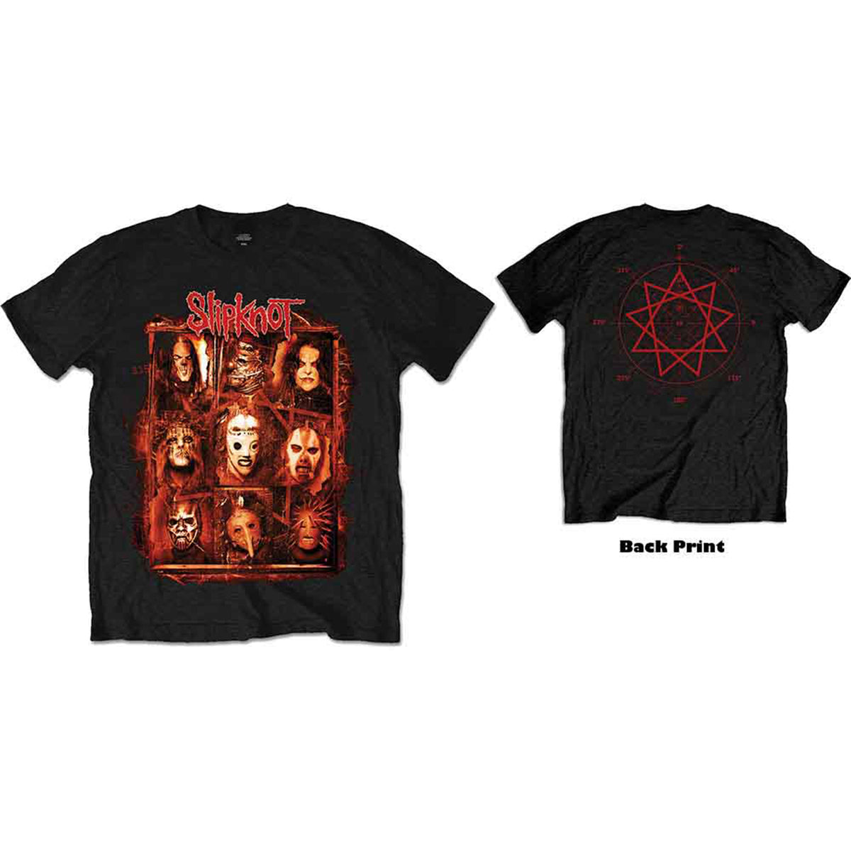 SLIPKNOT - RUSTY FACE - T-Shirt Black (Back Print)